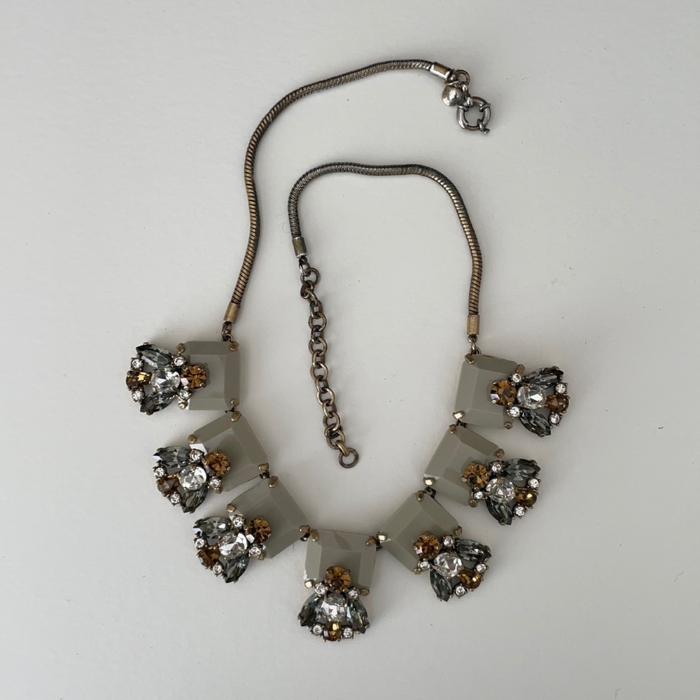 J.Crew necklace grey and crystal